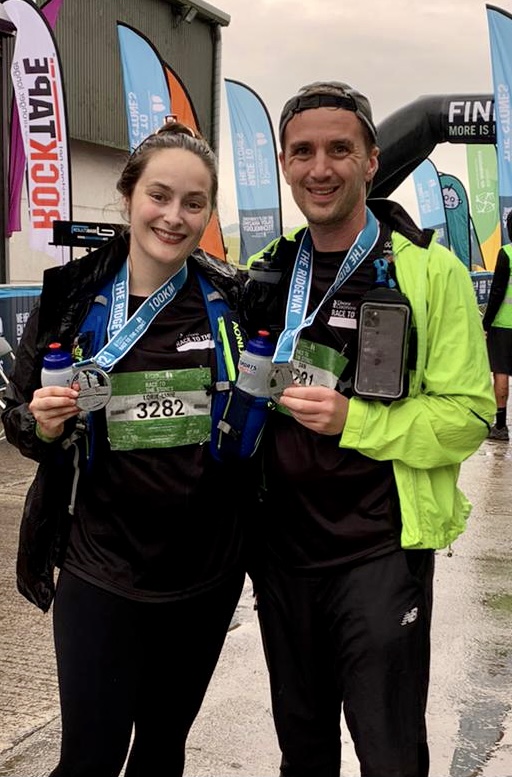 SWWT Race to the Stones – photo Dan and Lorie finish